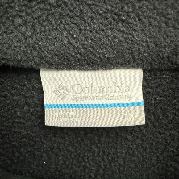 (Hole)Columbia Full Zip Black Fleece Jacket Women’s Top 1X Zipper Pockets - Picture 2 of 10